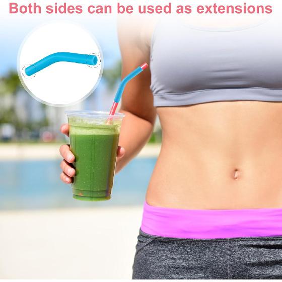 6pcs Silicone Straw Tips, Reble Straw Tips Covers Replacement Straw Extender Tip Silicone Straw Elbows Tips Fit for 8mm 5/16 inch Outer Diameter