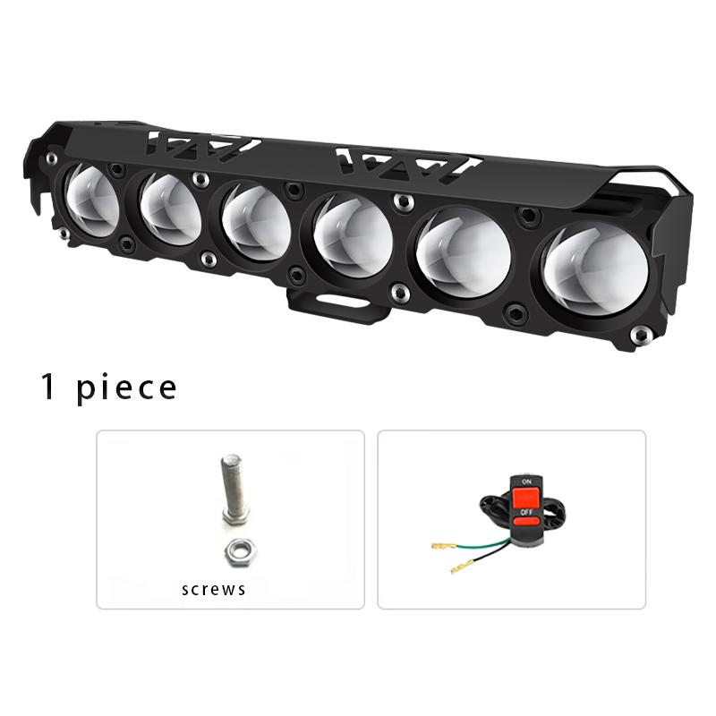 

Motorcycle LED Spotlights 6 Lens Motorbike Fog Lamp Hi/Low Beam Light ATV Scooter Running Lamp For Off-road 4X4 SUV 12V 24V 1PCS жёлтый/белый