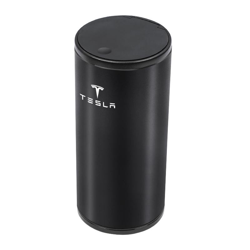 Car Trash Bin Alloy Garbage Can Car Organizer Storage Accessories Key For Tesla Y S Cybertruck X Bonina Model 3 Highland SpaceX