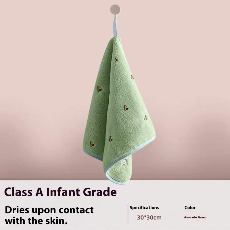 30X30Cm Cartoon Small Embroidery Pure Cotton Household Soft Non-Linting Bathroom Adult Face Hand Towel