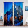 Winter Farmhouse In Snow Mountains and Snow Forest Sheer Curtain for Living Room Bedroom Voile Kitchen Window Tulle Curtains