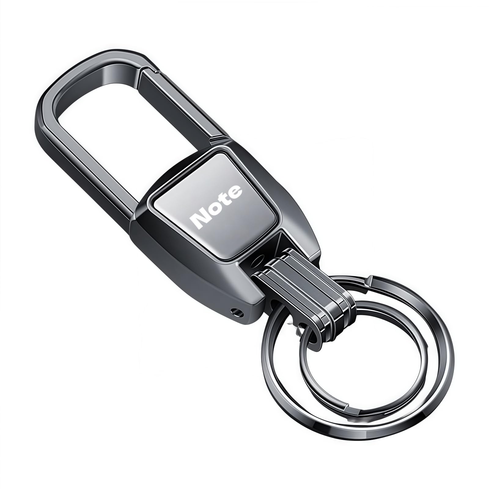 

Chaoba Double Ring Carabiner Keychain for Cars, Bikes, Bicycles, One-touch Ring, Removable, Simple Design, Metallic Key Fob x 1, Note 8.5CM