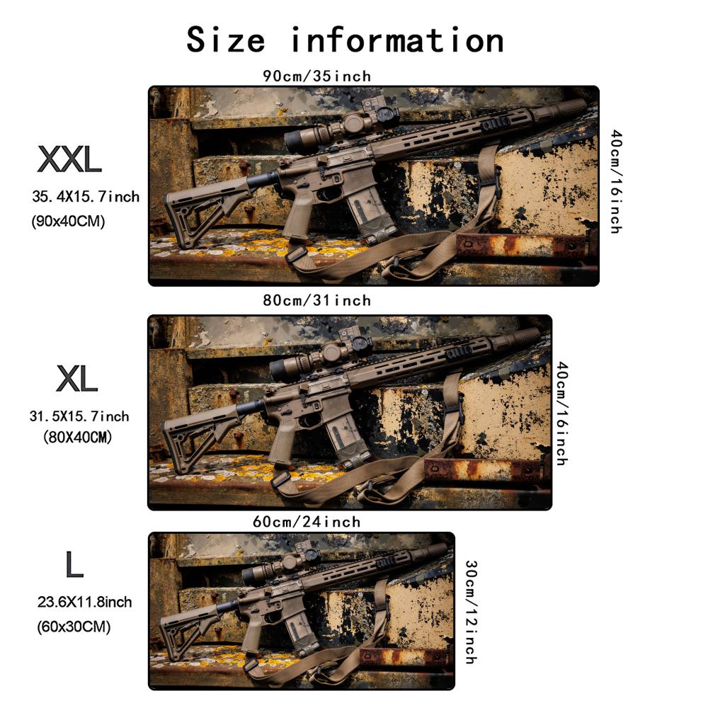 Cool Gun parts assembly Mouse Pad Office Large Desk Mat Computer Laptop Keyboard Pads Gaming Mousepad Non-Slip Cushion 900X400MM