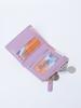 Stylish Mini Women's Wallet / Premium PU Leather Bi-fold Credit Card Holder Minimalist Solid Color Portable Zippered Coin Purse