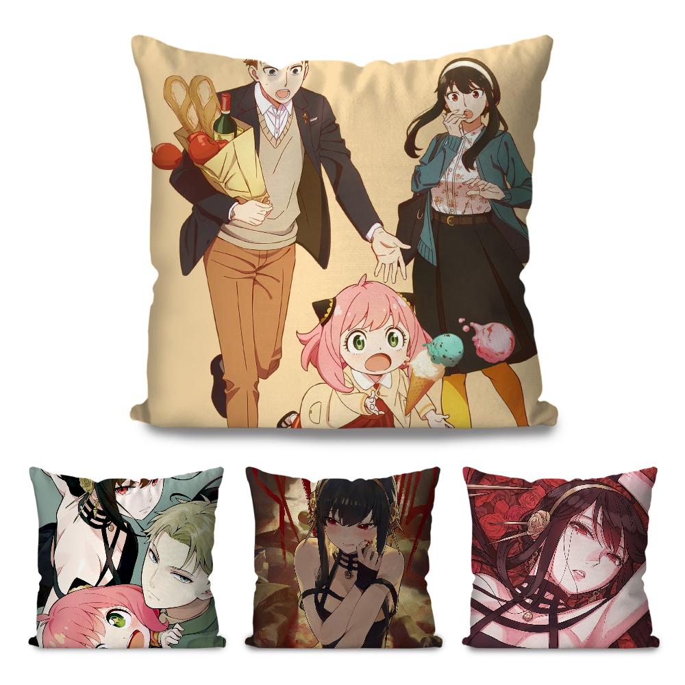Spy X Family Animation Pillow Case Square Pillow Bedroom Sofa Leisure Comfort Cushion Car Living Room Home Decoration 40X40