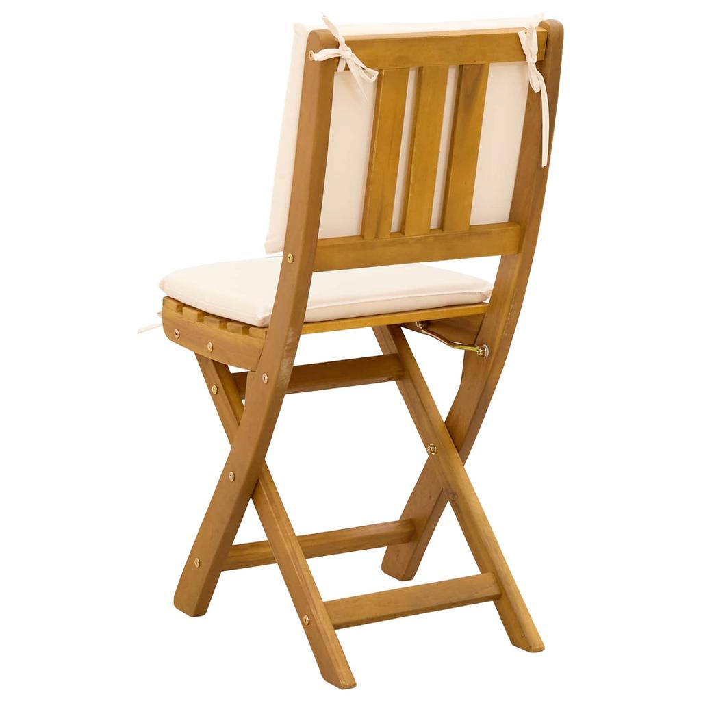 Outdoor Bistro Chairs with Cushions 2 Pcs Cream White 38 X 46 X 85 Cm