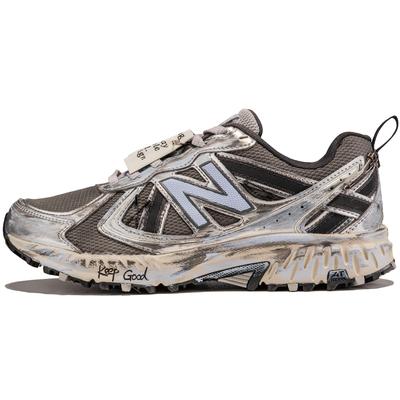 NB 410 V5 Abrasion Resistant Low Top Running Shoes Unisex Silver Black MT410KR5(TeamF- )