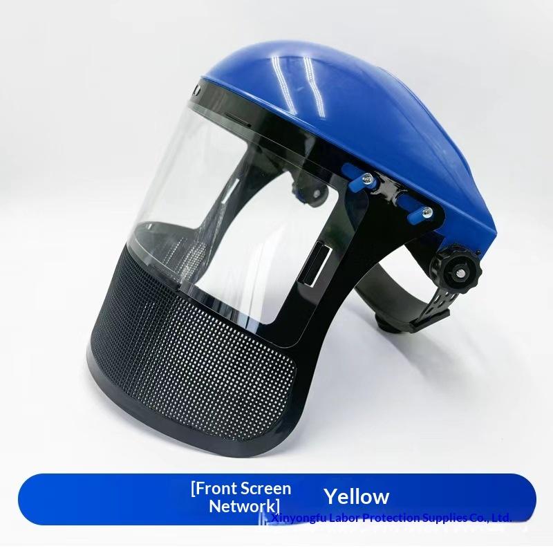 Garden Grass Trimmer Weed Wacker Safety Helmet Hat With Full Face Mesh Mask For Logging Brush Cutter Forestry Protection