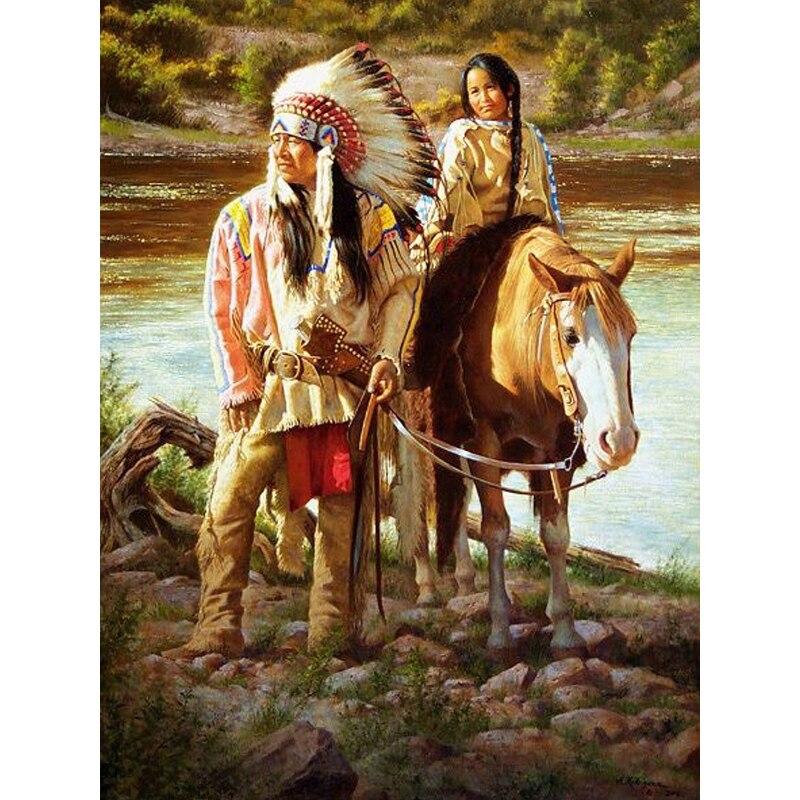 Nový 5D DIY Krajina Diamantový malířský kmen Diamantové vyšívání Koňský křížový steh Celokulatý vrták Domácí dekorace Ruční dárek