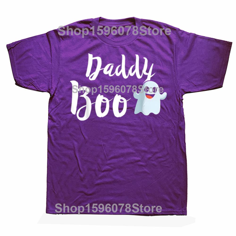 Funny Daddy Boo Halloween Ghost Dad T Shirts Men Women Pure Cotton Humor Streetwear Tee Shirt Short Sleeve Unisex Loose Clothing