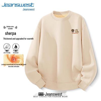 Jeanswest Herren Winter Fleece Cartoon Katze Grafik Sweatshirt