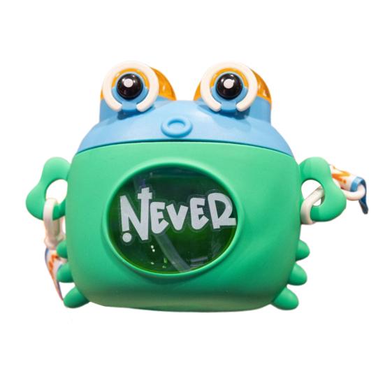 

Детская бутылка для воды с ремешком и соломинкой в виде краба, мультяшная кружка для питья, кувшин для мальчиков и девочек, емкость 600 мл, бутылка для воды для активного отдыха и использования в школе зелёный