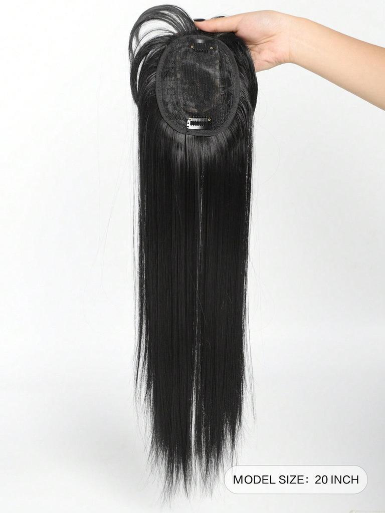 Syntetyczna długa prosta nakładka na włosy z grzywką na głowę naturalna wymiana włosów odporna na ciepło dla kobiet sztuczna ozdoba do włosów