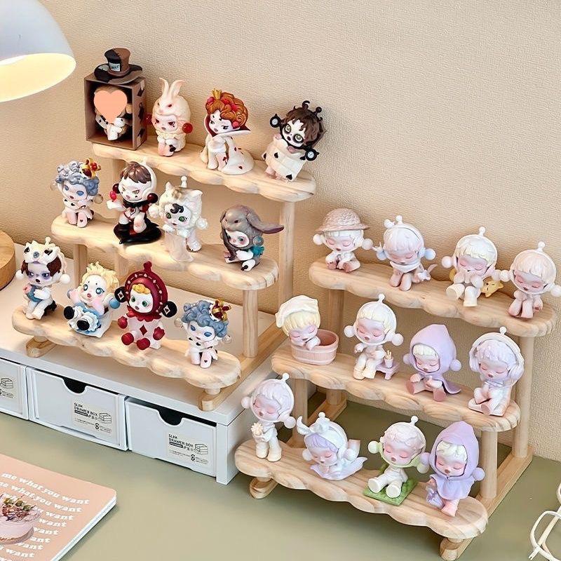 Solid Wood Tiered Display Shelf for Collectibles & Plants