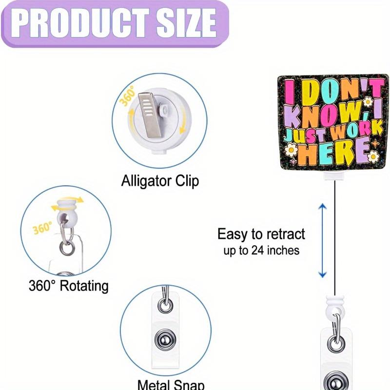"I Just Work Here" Badge Reel. Funny retractable ID clip for nurses, teachers & staff.