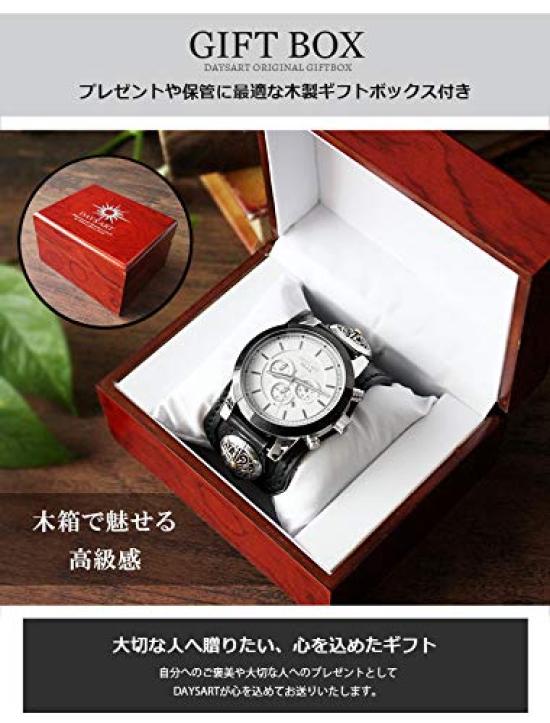 DaysArt Chronograph Genuine Leather Saddle Leather Bracelet DA Water Luminous Comes with Box Men's Watch, (Italian Leather), Watch, Concho, Resistant,