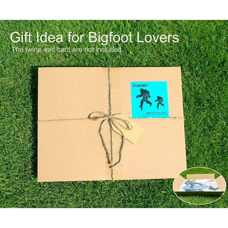 Bigfoot Yard Decor for Outside, Black Metal Sasquatch Decorative Garden Stakes, Bigfoot Silhouette Garden Decor Art, Big Foot Sasquatch Gifts