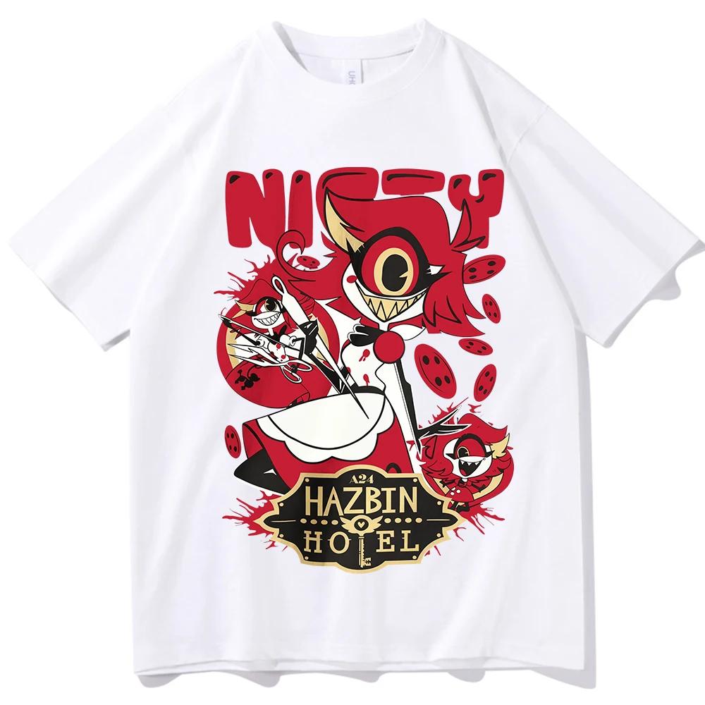 2026 Fashion Y2k Unisex Women Soft TShirt Hazbin Hotel Niffty Design Tshirt Hip Pop Harajuku Short Sleeve Oneck Casual Unisex