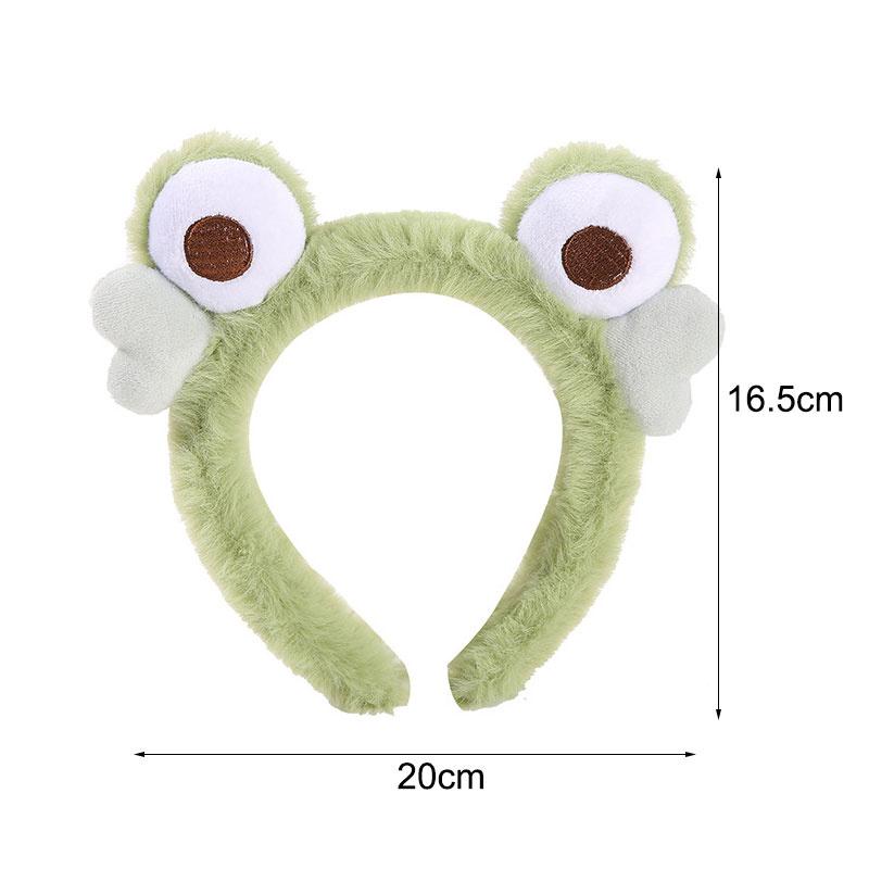 Frog Plush Hair Band Wash Hair Band Green Frog Eyes Love Headband Cartoon Wash Hair Clips