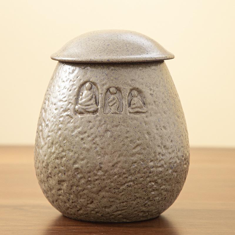 

Винтажная керамическая банка для чая, герметичная банка для конфет в китайском стиле, портативный деревенский керамический контейнер для хранения орехов и кофейных зерен