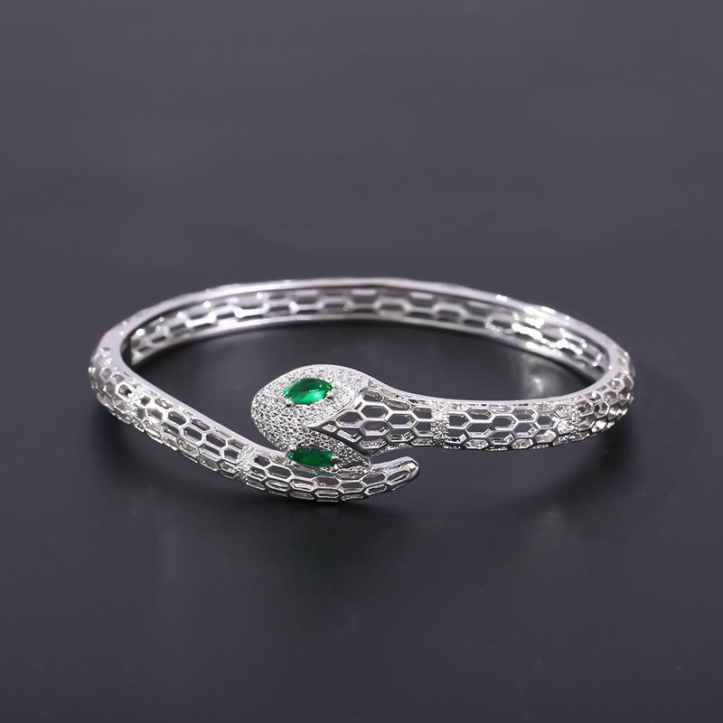 Snake Bracelet Real Gold Open Design Hollow Snake Bone Bracelet