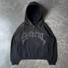 New American Retro Women Zipper Sweatshirt Gothic Letter Star Print Hoodie Trendy Men Casual Jacket
