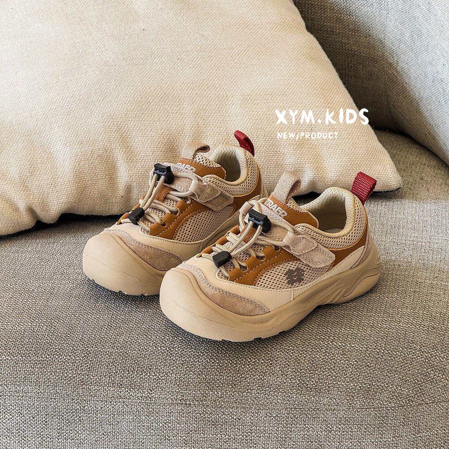 

Spring 2026 Kids Fashionable Non-Slip Hiking Shoes with Drawstring 26-30 bulk 5 pairs абрикосовий