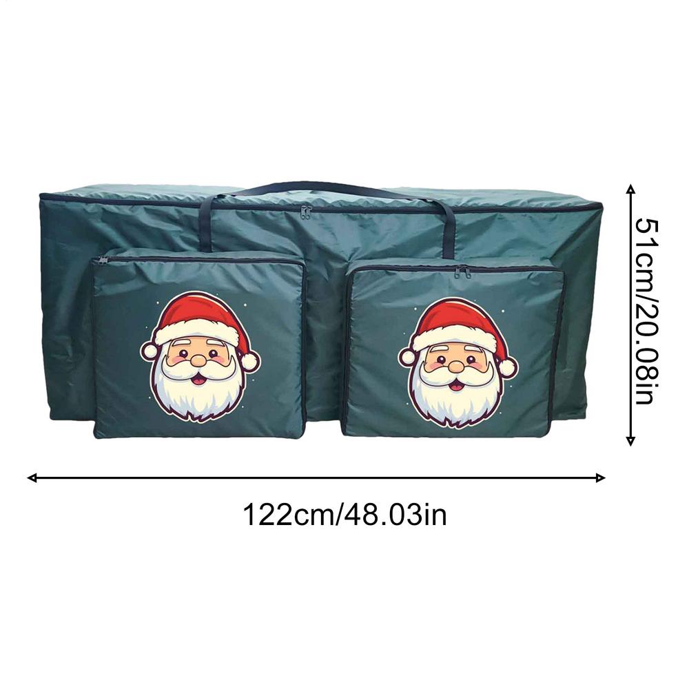 Christmas Tree Storage Bag Zippered Organizer With 2 Front Pockets Waterproof Oxford Cloth Dustproof Garland Organizer Pouch