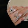 New Punk Vintage Metal Liquid Butterfly Women's Adjustable Ring Niche Design Fashion Exquisite Insect Ring Gothic Jewelry Gifts