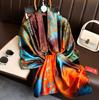 Luxury Brand Women Long Silk Scarves Shawl Lady Wrap Soft Female Europe Designer Beach Bandanna Foulard Muffler Pareo 180*90cm
