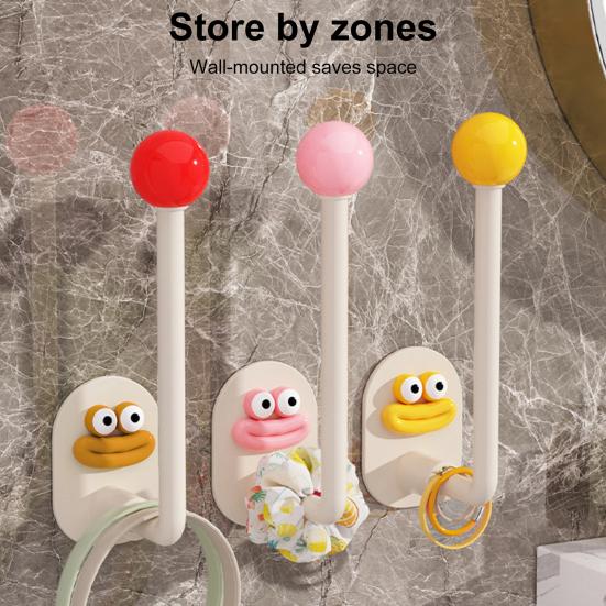 4Pcs Self Adhesive Wall Hooks Strong Load-bearing Creative Shape Easy to Install Punch Free Wall Mounted Clothes Key Towel Hangers