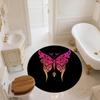 Pink Butterfly,Round Area Rug,Carpet Rug for Living Room Bedroom Sofa Playroom Decor,Non-slip Floor Mat