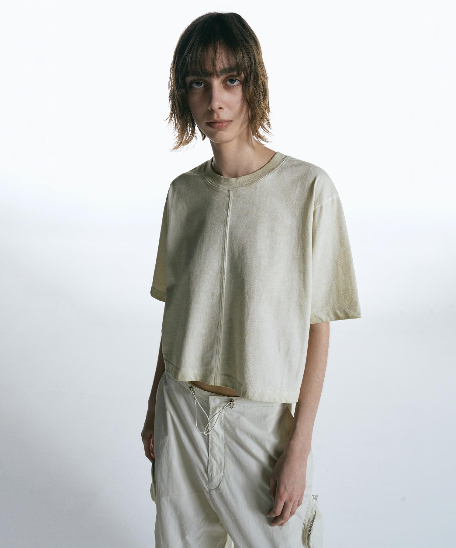 Insilence Woman Pigment-Dyed Crop T-Shirt Light Beige Light Beige/S