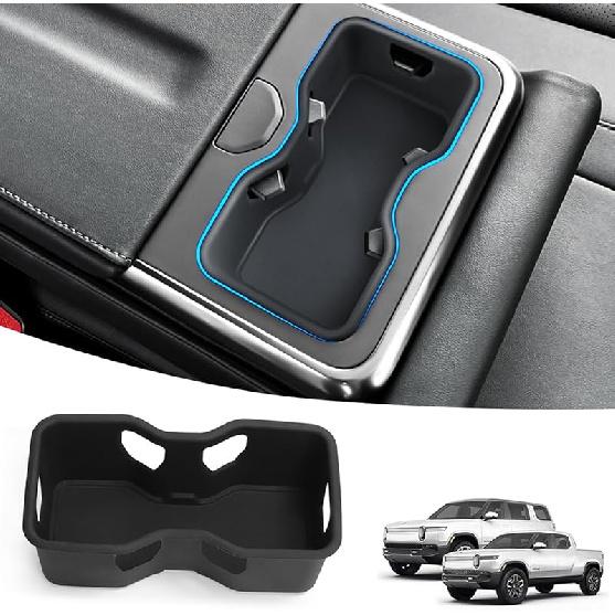 Lower Center Console Organizer Compatible With Rivian R1T R1S 2024  , Floor Console Storage Tray Ert With Cup Holder Interior Accessories