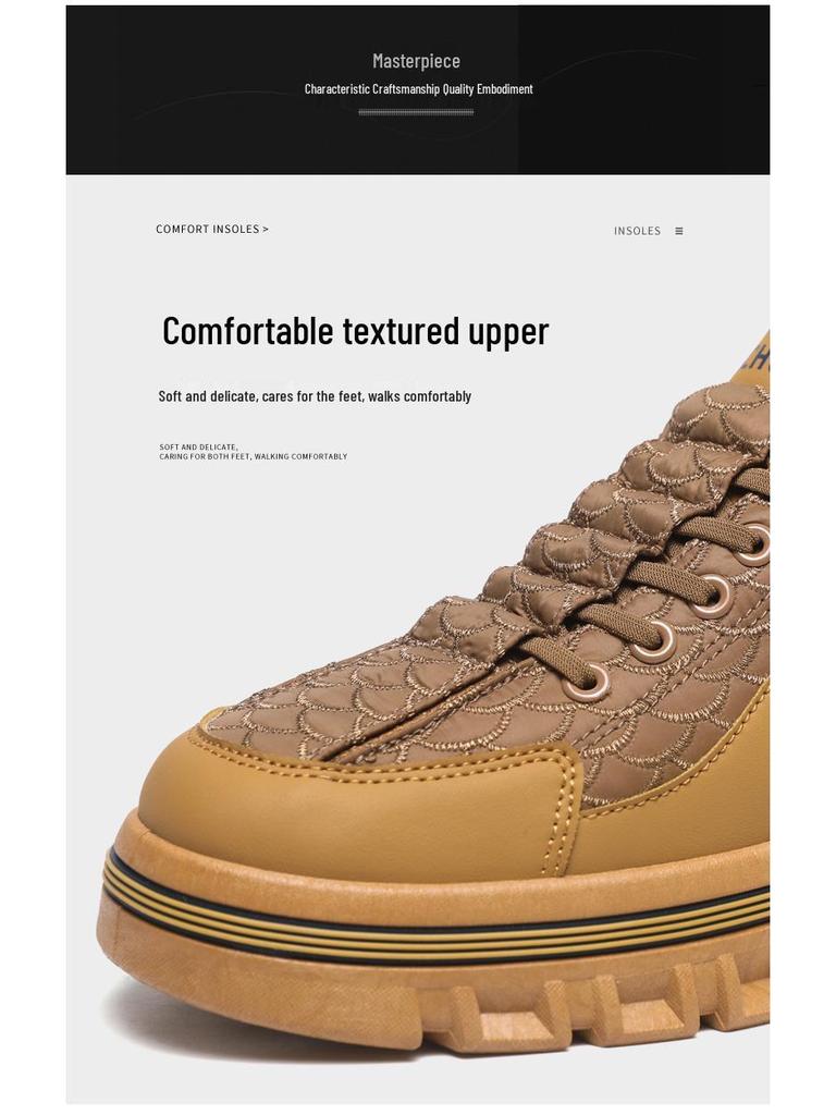 Men's Waterproof Leather Slip-on Casual Sneakers, Autumn Fashion, Versatile Thick-soled Sport Shoes