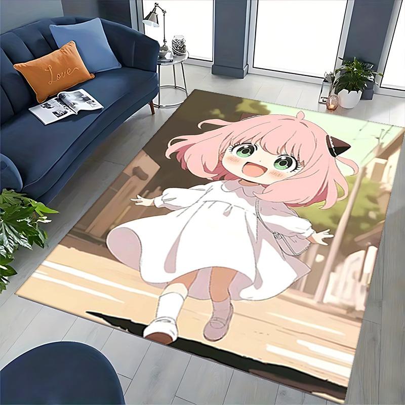 1pc Pink Hair Cat Ears Chair Mat - Anime Cartoon Design, Non-Slip Carpet for Office Chair, Suitable for Home Decor, Living Room, Bedroom, Game Room &