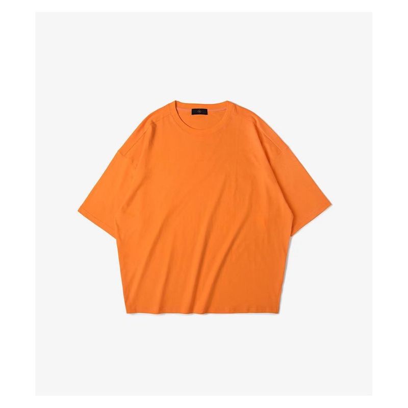 Kanye High Street Versatile over Size Loose Shoulder Split Plain Bottoming Shirt Half Sleeve T-shirt Short Sleeve GD