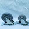Medium Gray Silent Swivel Brake Caster Wheel with Elastic Dome