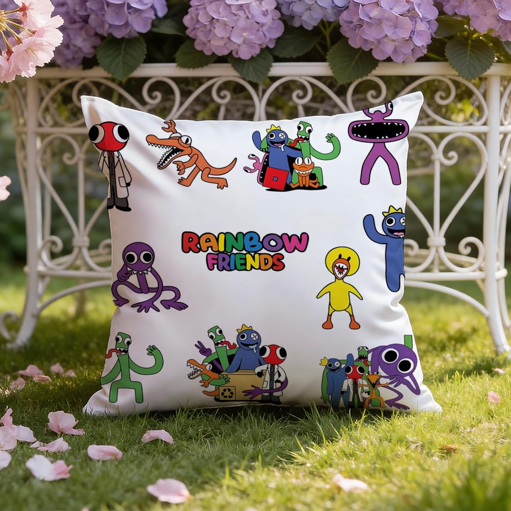 Anime R-Rainbow F-Friends cartoon Cushion Cover Home & Car Dual-Scene Pillow Cover: Reversible for Premium Comfort