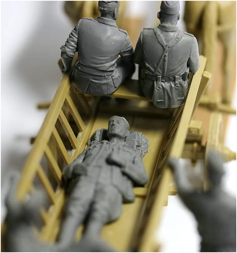 Master Box German 4 Horse Injured Soldier Retreat 4 Plastic Model MB35058 1/35 Infantry, Carriage, Scene,