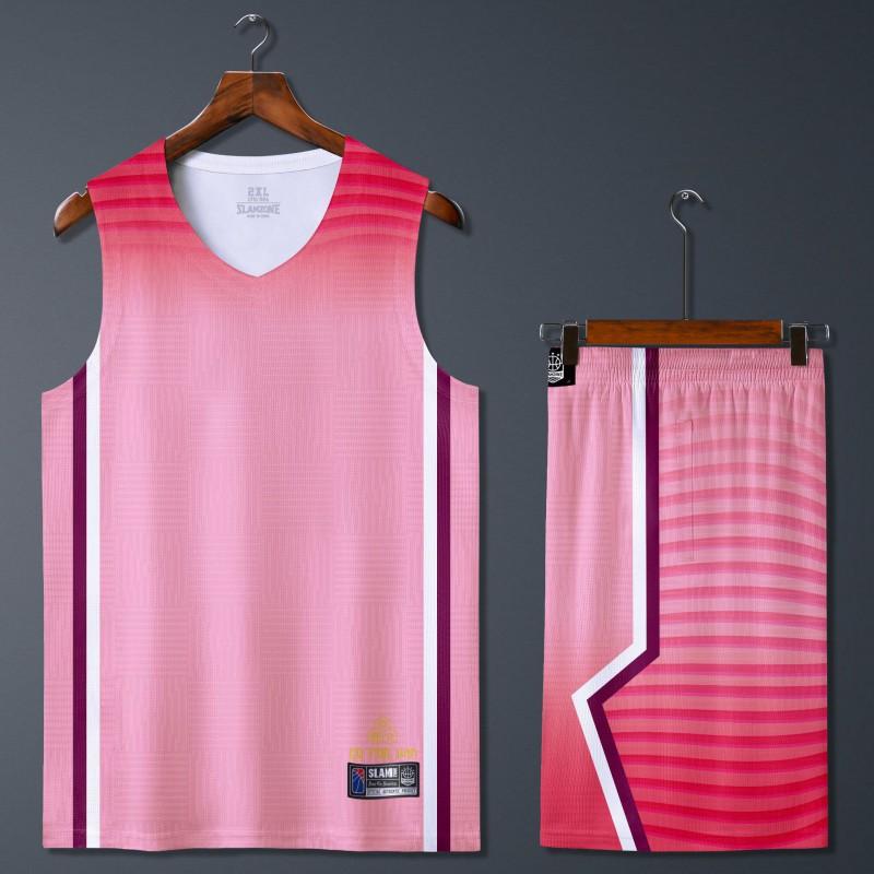 Men Women Basketball Jersey Set Gradient Design Breathable Loose Fit Training Game Uniform Fall