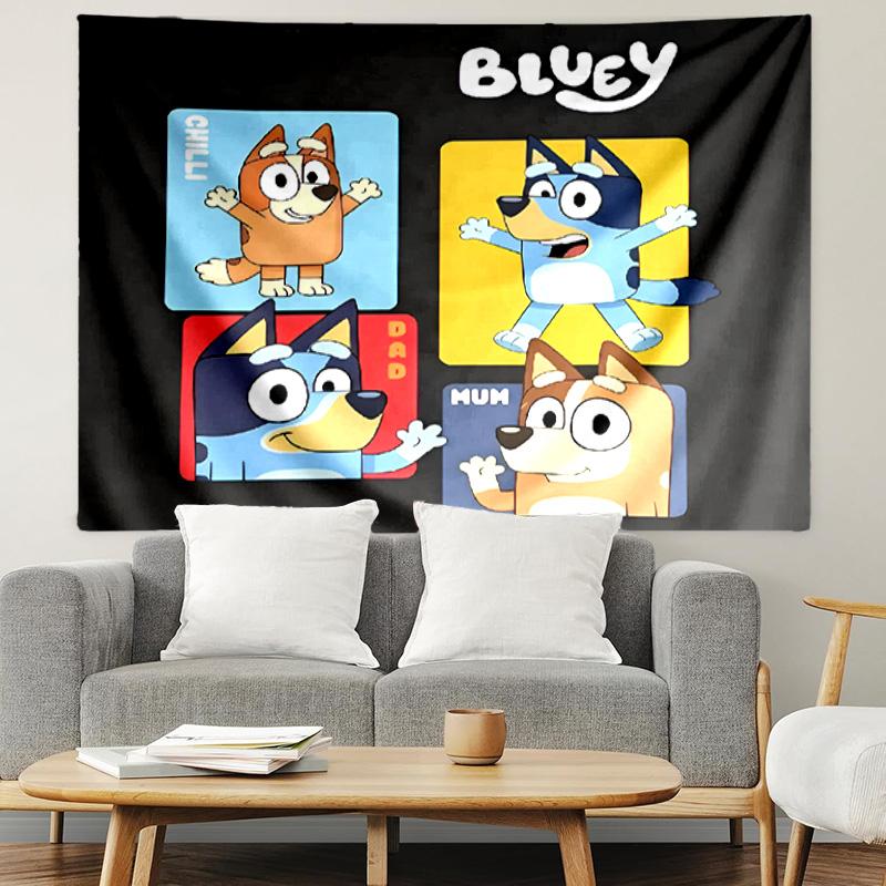 Bluey Print Tapestry, Lightweight Wall Hanging, for Bedroom, Dorm, Living Room, Home Art Decor, Birthday Christmas Gift for Friends