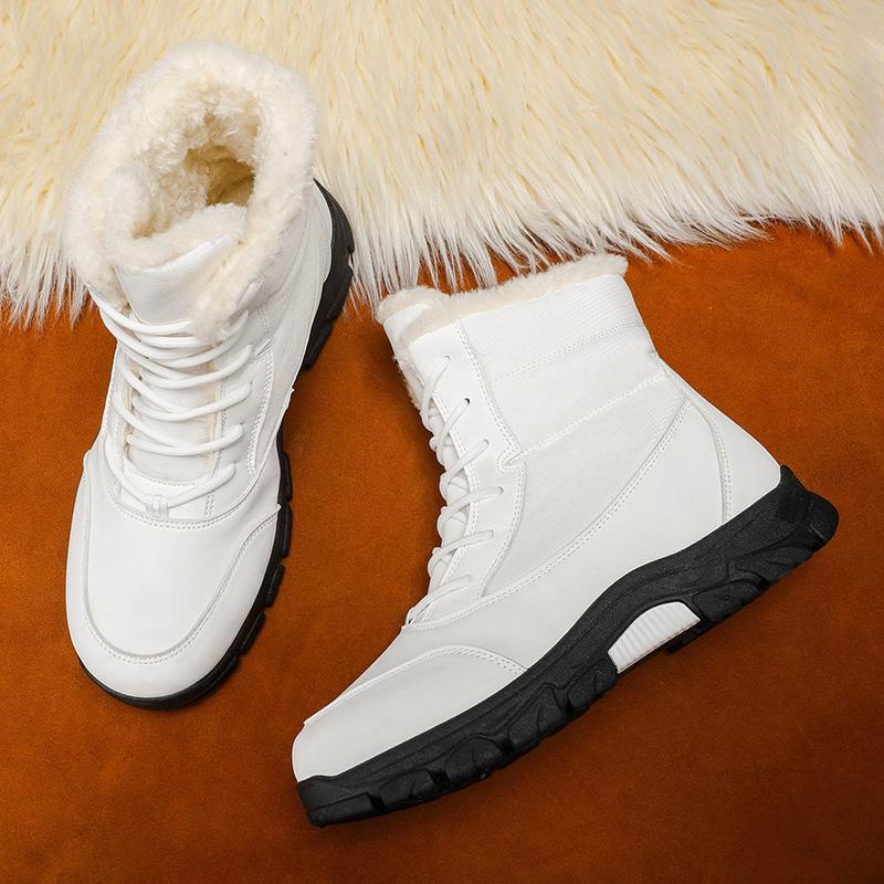 Winter Outdoor Snow Boots with Fleece Lining, Warm High-Top Boots, Trendy Versatile Men's Boots, Thickened Lightweight Cotton Shoes