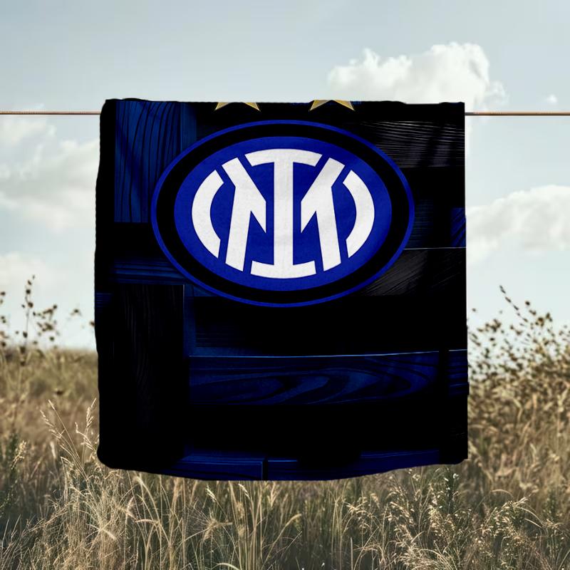 1 PZ F.C. Coperta morbida in flanella stampata Internazionale Milano per camera da letto da adulto, soggiorno, divano, campeggio, viaggi, regali per tifosi, regali di Natale
