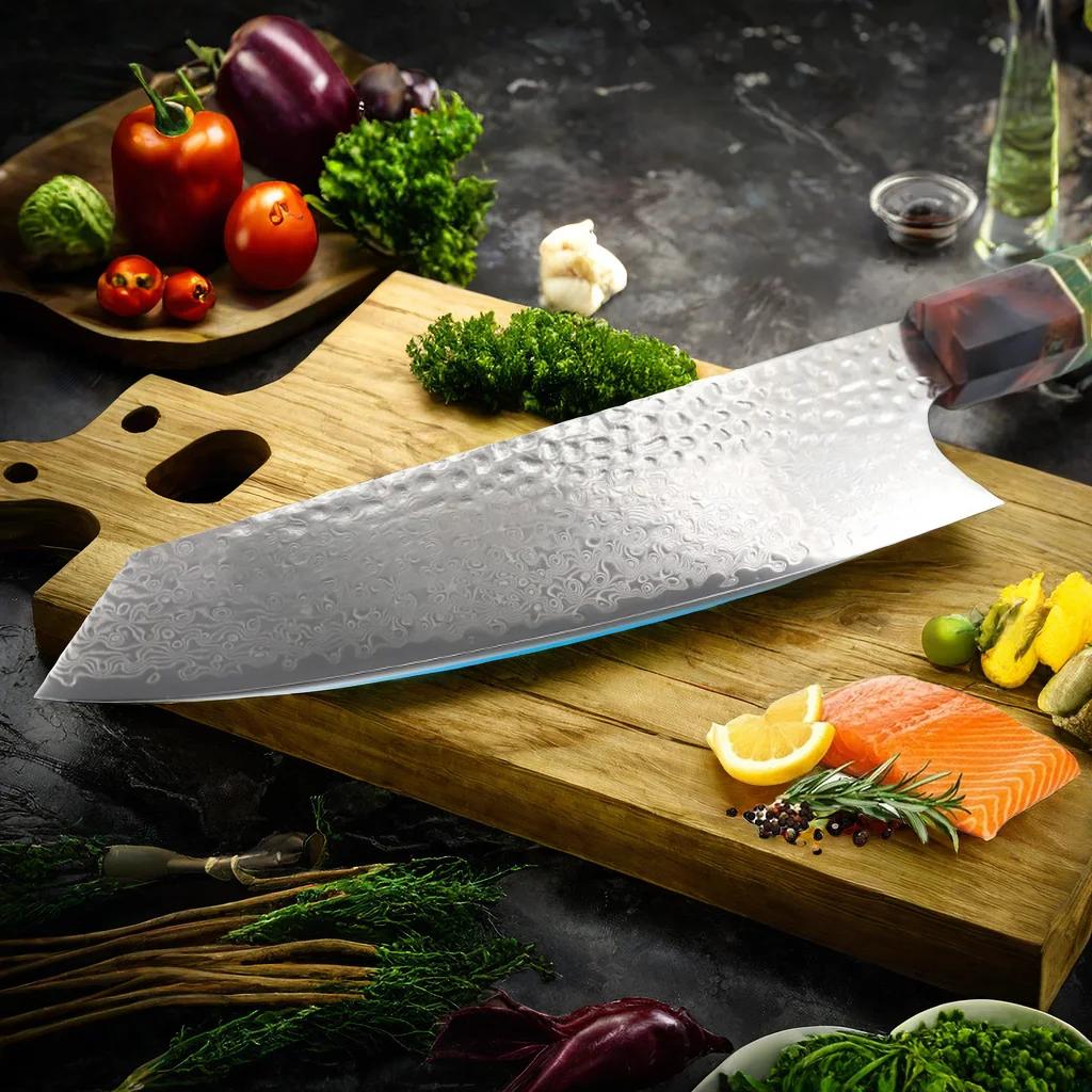 Professional kitchen knife, 67-layer Damascus knife VG10, sharp Japanese chef knife, suitable for cutting meat and vegetables