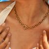 Collier ras-du-cou Choker en Acier Inoxydable avec Fermoir Cœur pour Femmes Hommes Chaîne Maillons Cubains Épais Punk Hip Hop Bijoux Cadeau