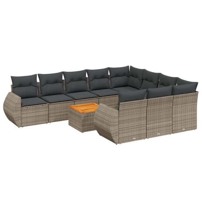 VidaXL Garden Lounge Set with Cushions 13 Pcs, Sofas with Adjustable Feet, Outdoor Furniture Set Patio Terrace, 3250278