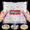 500/300/100 Pcs of Elastic Food Cling Film - Stretchable Transparent Dish Cover - Multi-purpose, Odorless Kitchen Cling Film, Anti Fly and Dust-proof