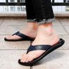 Mode 2024 Nya Herr Läderslippers Herr Flip-flops Tofflor Casual Utomhus Sommar Italiensk Designer Klassisk Blå Strandskor Manliga