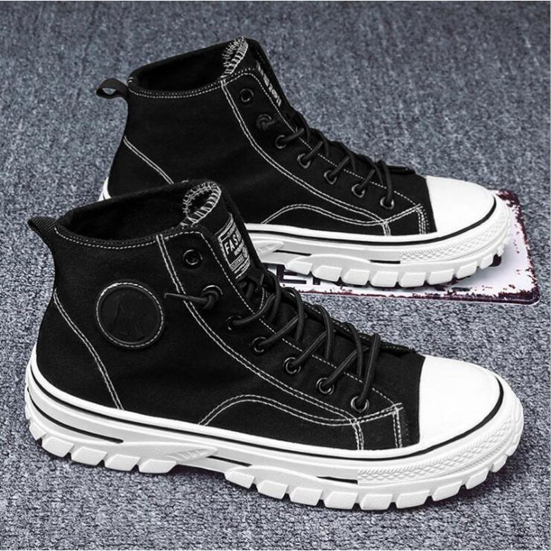 Fashion Men's High Top Sneakers 2025 New Canvas Shoes Fashion Male High Top Casual Skateboarding Vulcanized Shoes Brand Comfort Sneakers